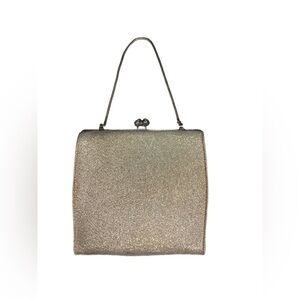 Golden Vintage Evening Bag Clutch Lock 50s 60s